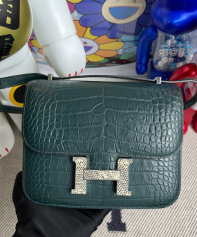 에르메스 콘스탄스18 그린 악어가죽